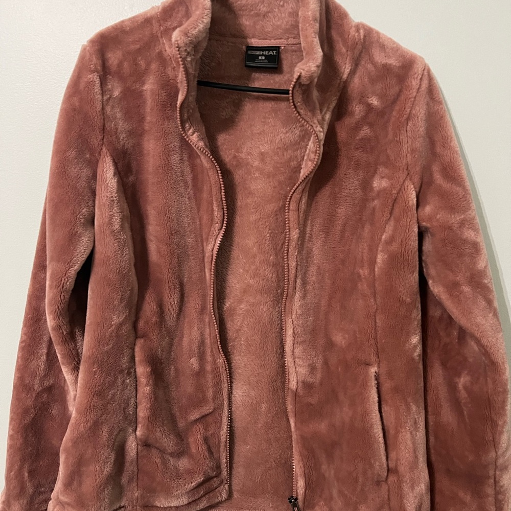 Soft Surroundings Pink Teddy Jacket Plush Faux Fur